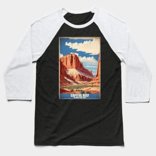 Capitol Reef National Park Texas USA Travel Tourism Retro Vintage Baseball T-Shirt